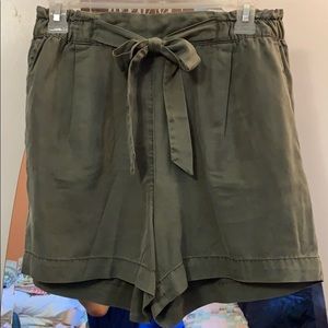 H&M High Waisted Army Green Shorts
